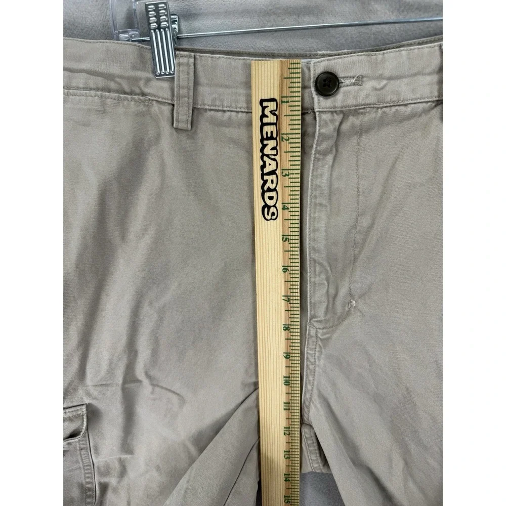 Chaps Mens Cargo Shorts Khaki Beige Size 34 Cotton Twill Outdoor Casual